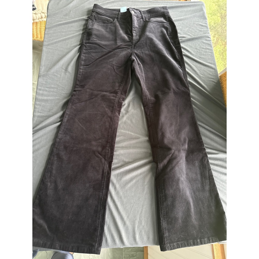 Loft The Slim Flare Corduroy Pants Black High Rise Petite 29 NWT